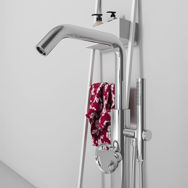 A modern bathroom featuring a dual-flush toilet, a low-flow showerhead, and a sink with a water-saving faucet, highlighting water conservation in home design.