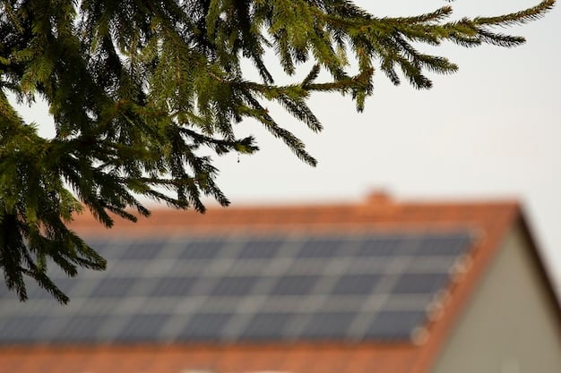 A close-up shot of residential solar panels installed on a roof, angled towards the sun. The image should emphasize the clean lines of the panels and their seamless integration with the home's architecture. In the background, depict a clear blue sky with a few wispy clouds to convey a sense of environmental cleanliness and renewable energy.