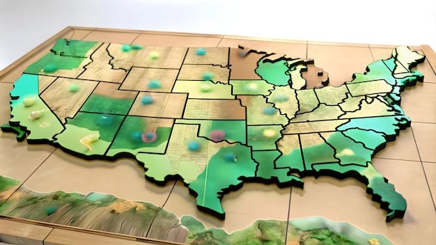 A map of the United States highlighting the location and size of various protected areas, including national parks, wildlife refuges, and conservation easements. The map illustrates the distribution of these areas across different regions and their importance for conserving a variety of ecosystems and species.