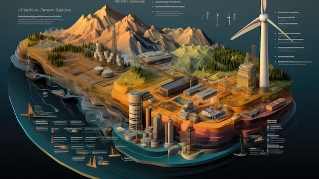 A detailed infographic illustrating the flow of critical minerals from North American mines to EV battery manufacturing in the US, depicting sustainability and efficiency.