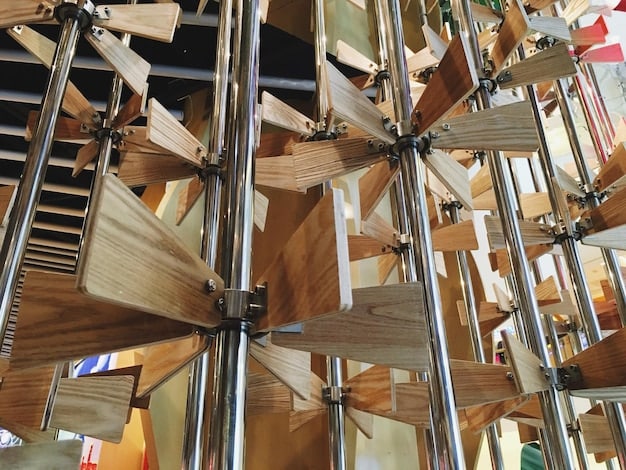 A detailed photo of reclaimed timber being meticulously sorted at a facility, showcasing different types of wood, emphasizing reuse and sustainability in building materials.